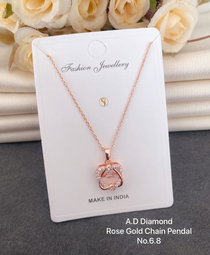 2 AD Diamond Designer Chain Pendant Set Wholesale Shop In Surat
